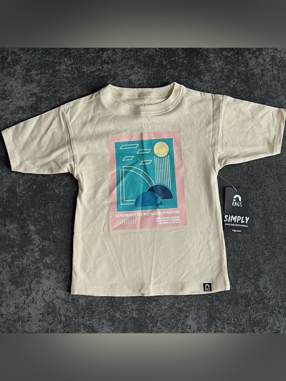 NWT Rags Drop Shoulder Kids Tee in ‘Wonders’ Size 2T